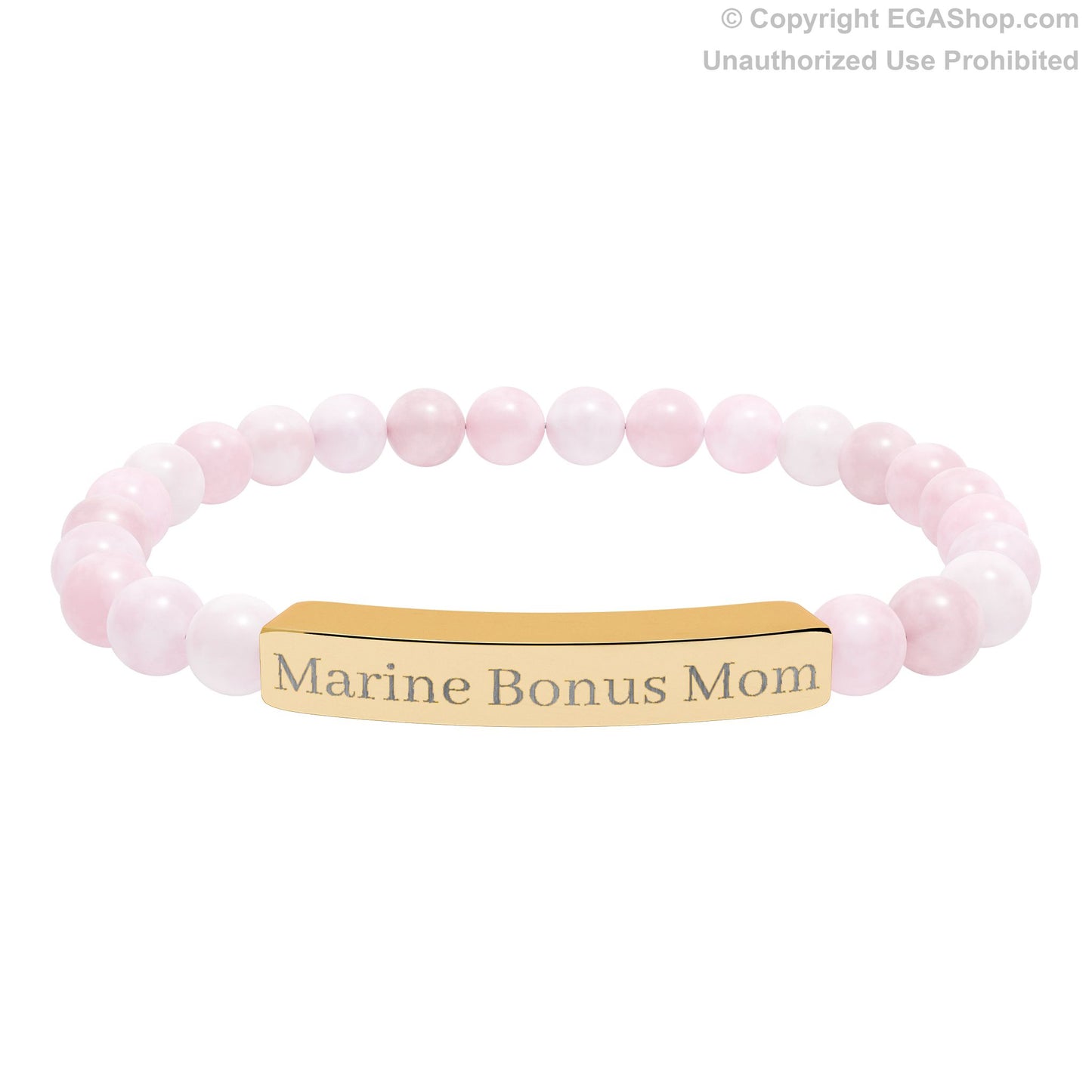 Marine Bonus Mom Natural Stone Bead Bracelet