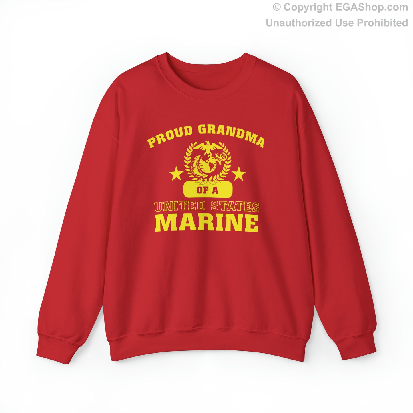 Sweatshirt: Proud Grandma of a Marine (Varsity Style, Color Choices)