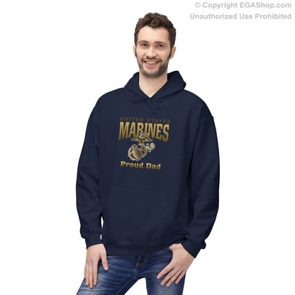 Hoodie Midweight Softstyle: United States Marines Proud Dad