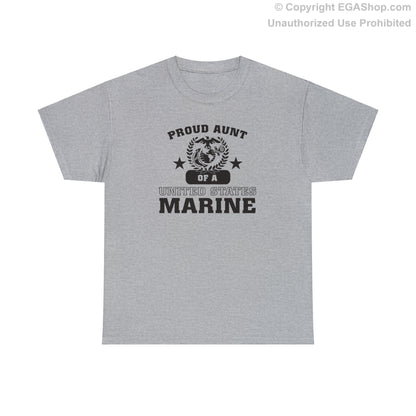 T-Shirt: Proud Aunt of a Marine (Varsity Style, Color Choices)