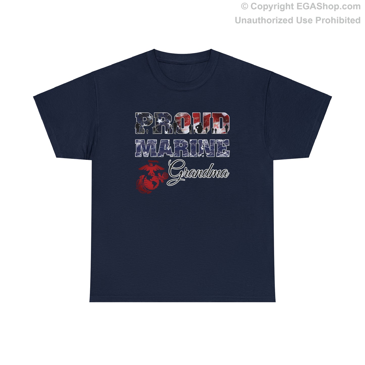 T-Shirt Proud Marine Grandma (Your Choice of Colors)