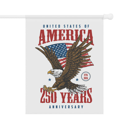 250th USA Anniversary Garden Flag – Eagle & American Flag Banner