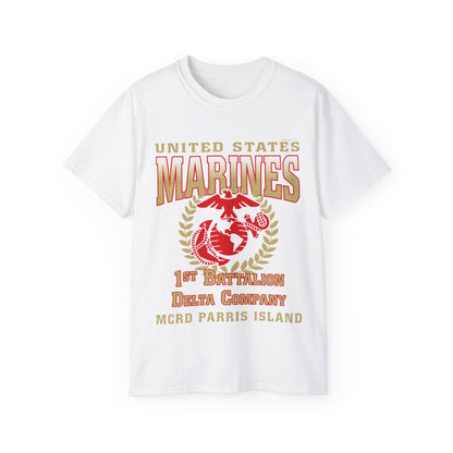 T-Shirt: Delta Co. MCRD Parris Island (EGA + Back Proud Family)
