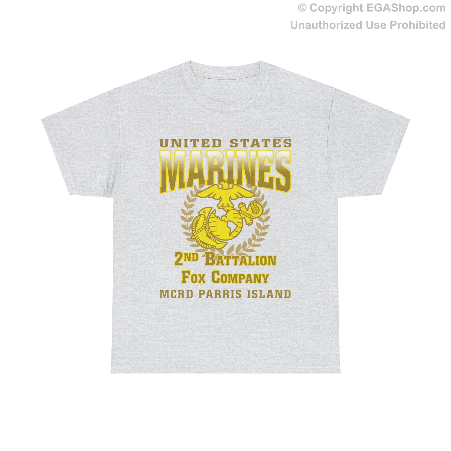 T-Shirt: Fox Co. MCRD Parris Island (EGA + Back Proud Family)