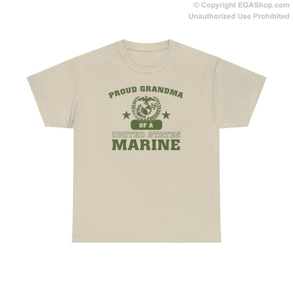 T-Shirt: Proud Grandma of a Marine (Varsity Style, Color Choices)