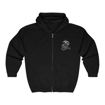 Full-Zip Hoodie: Line Drawn EGA Printed Front and Back