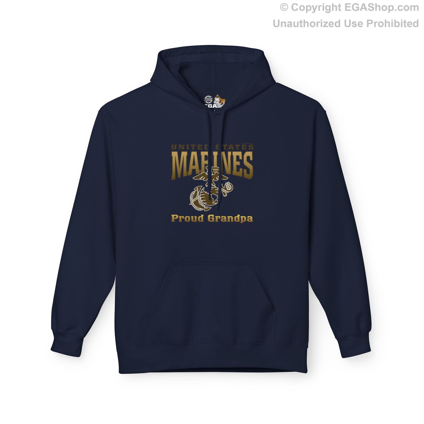 Hoodie Midweight Softstyle: United States Marines Proud Grandpa