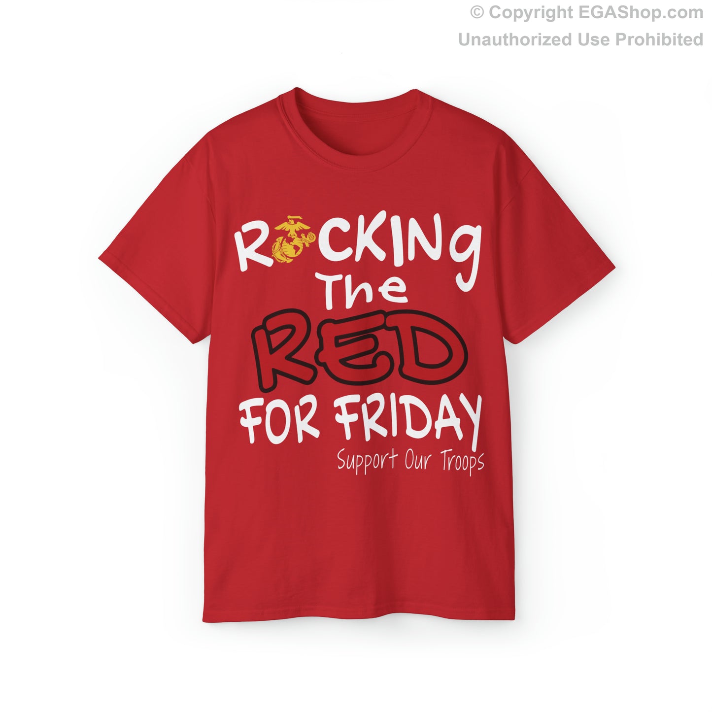 T-Shirt: Rocking the Red for Friday (Back Text: Proud of My Marine)