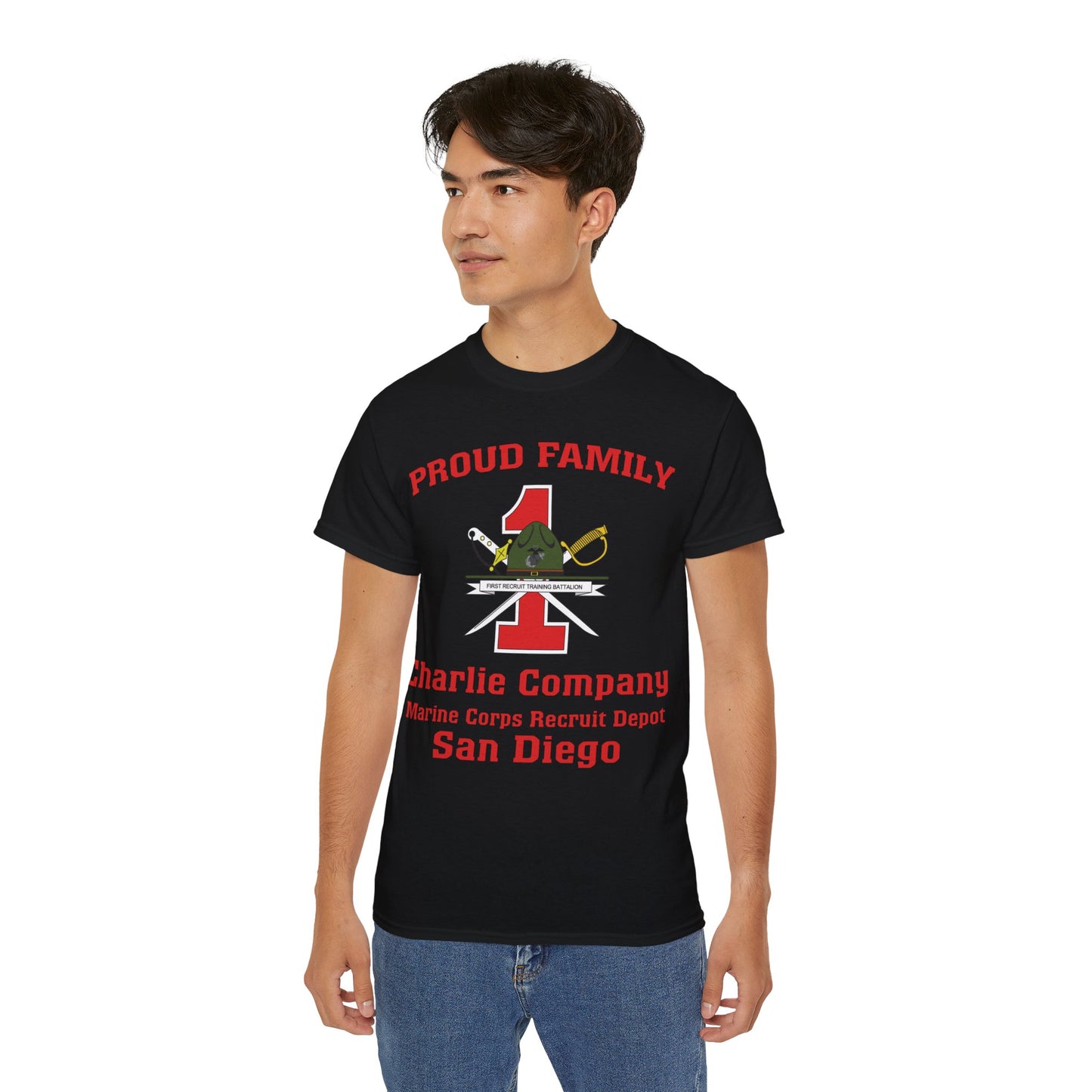 T-Shirt: Charlie Co. MCRD San Diego (1st Battalion Crest)