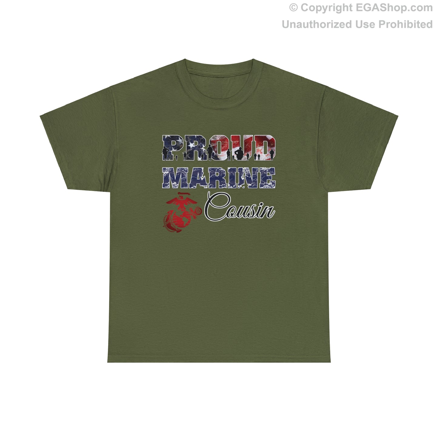 T-Shirt Proud Marine Cousin (Your Choice of Colors)