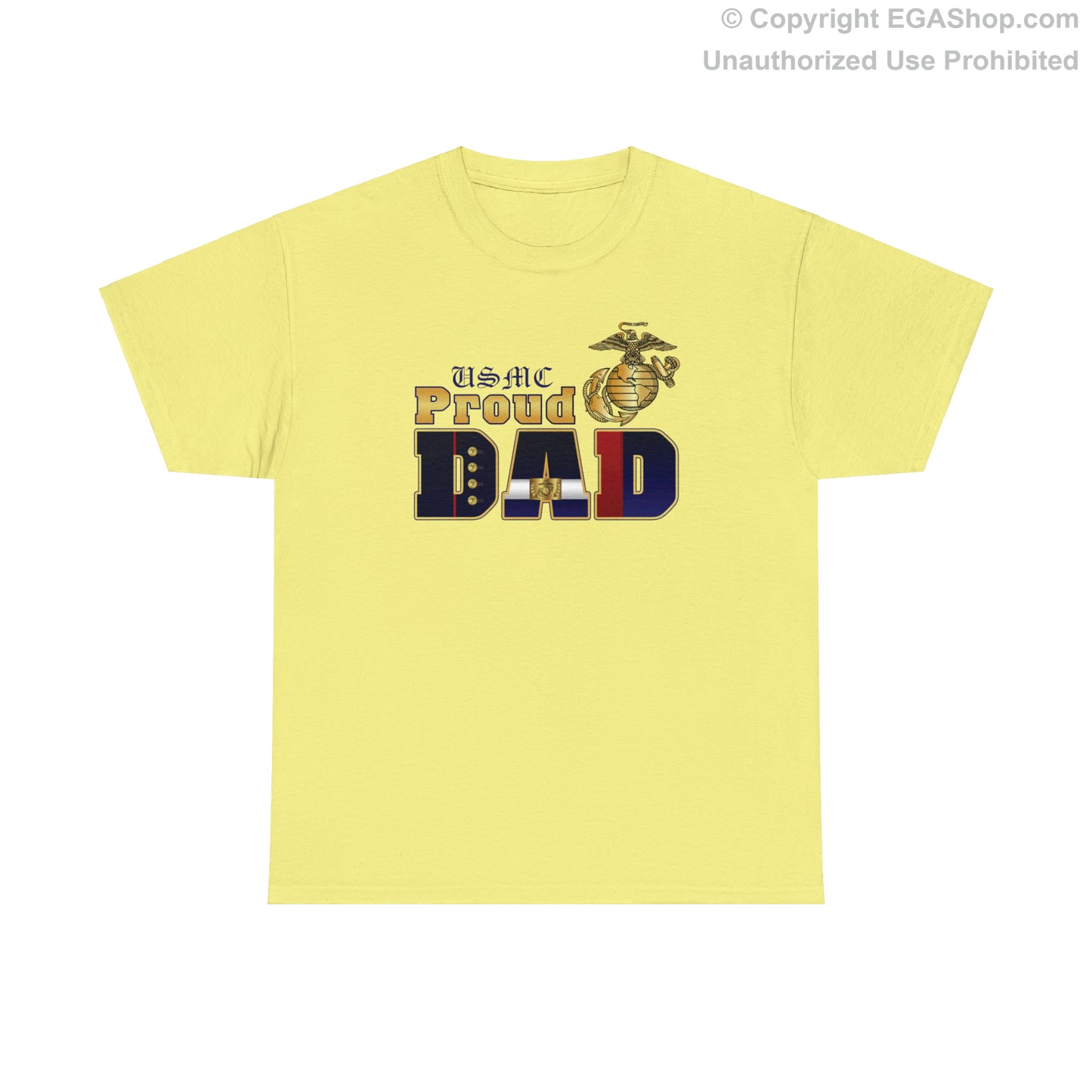 T-Shirt: Dress Blue Proud Dad (Your Choice of Colors)