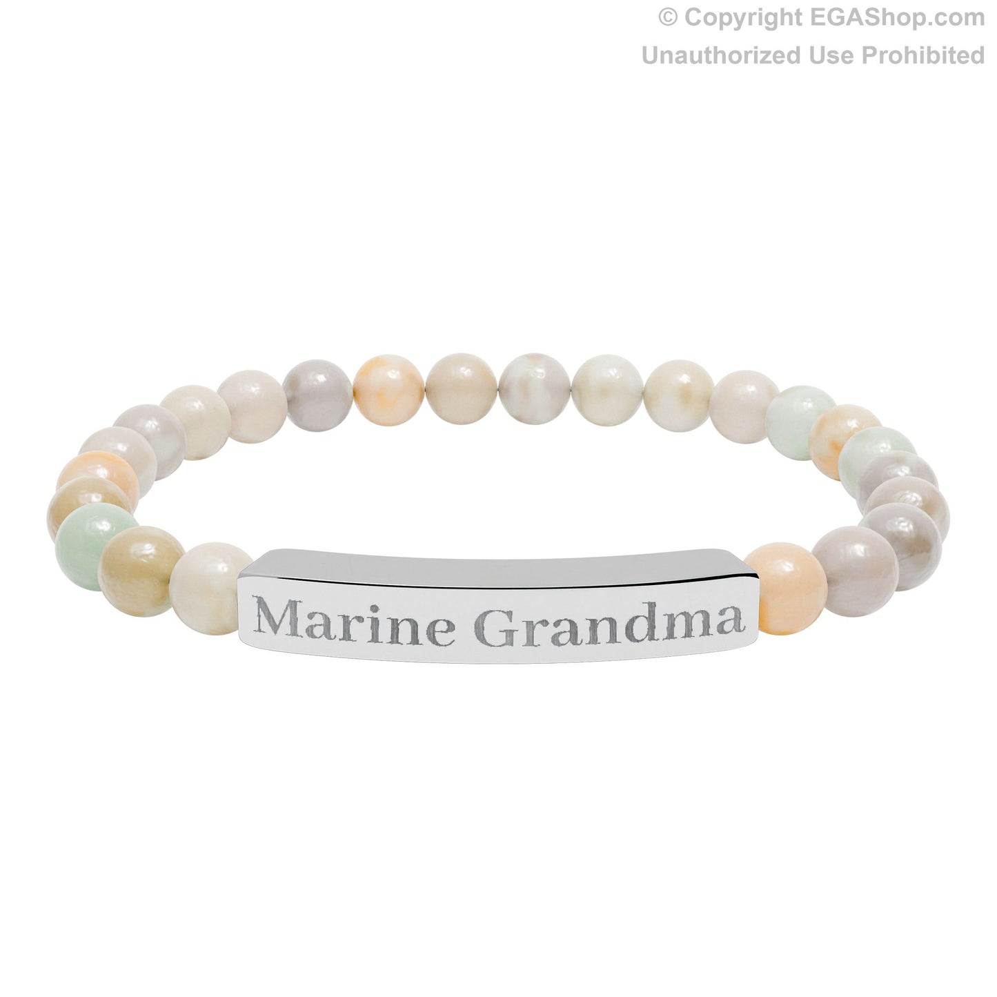 Marine Grandma Natural Stone Bead Bracelet