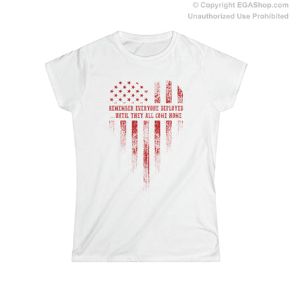 T-Shirt, Ladies Fit: R.E.D. Heart American Flag