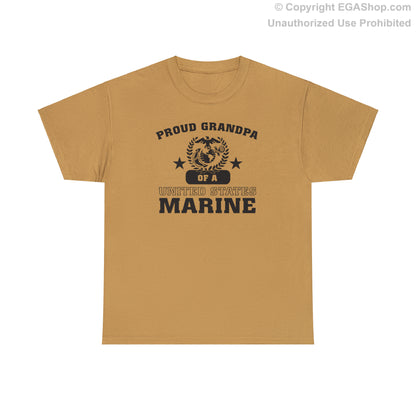 T-Shirt: Proud Grandpa of a Marine (Varsity Style, Color Choices)