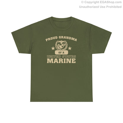 T-Shirt: Proud Grandma of a Marine (Varsity Style, Color Choices)