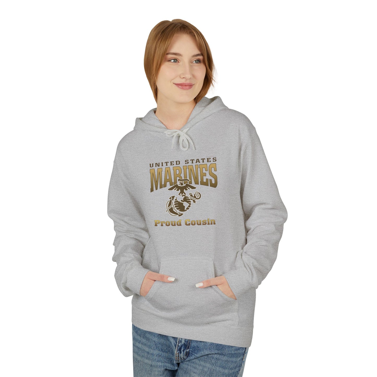 Hoodie Midweight Softstyle: United States Marines Proud Cousin