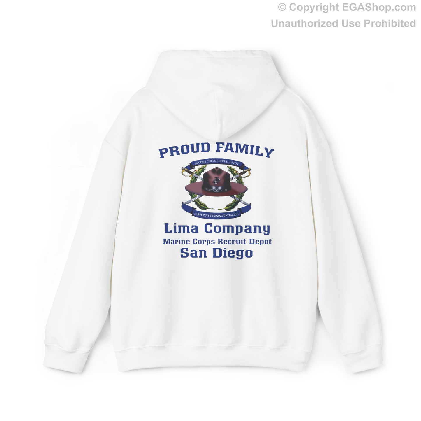 Hoodie: Lima Co. MCRD San Diego (3rd Battalion Crest on BACK)