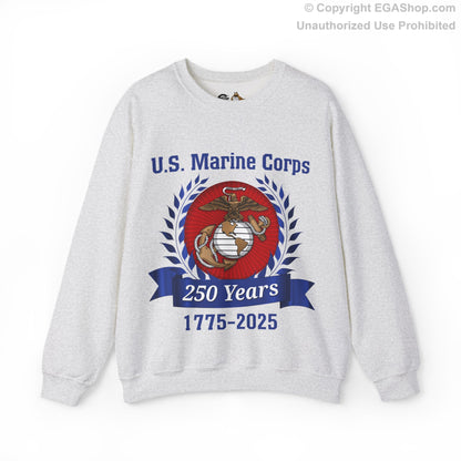 U.S. Marine Corps 250 Years Sweatshirt, Unisex Pullover, Commemorative Apparel