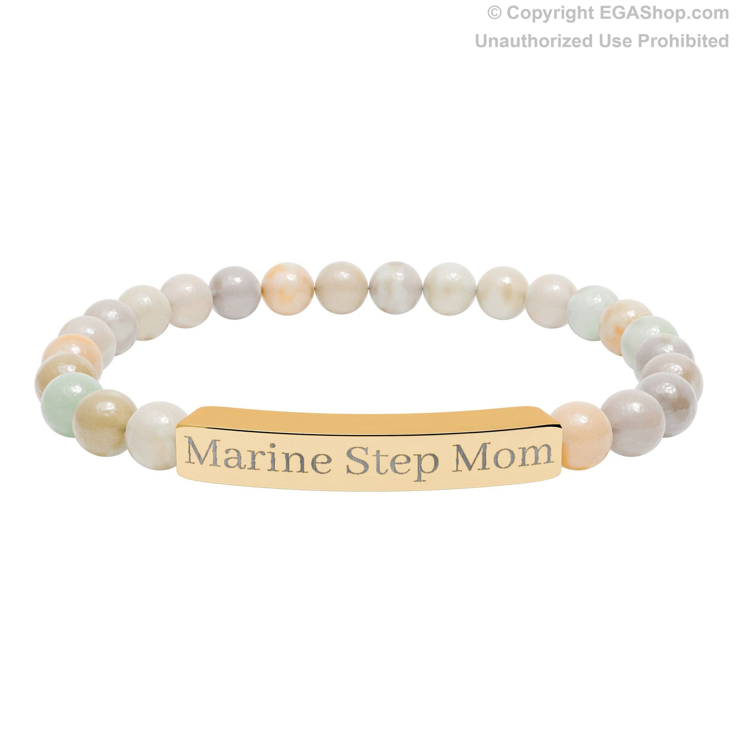 Marine Step Mom Natural Stone Bead Bracelet