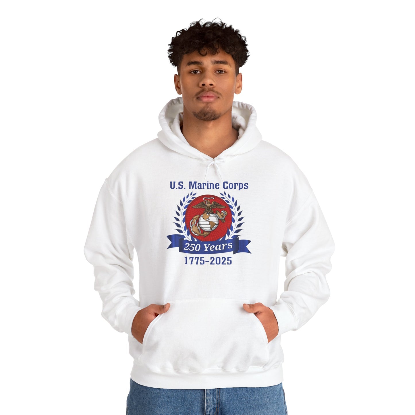 U.S. Marine Corps 250 Years Hoodie, Unisex Pullover, Commemorative Apparel