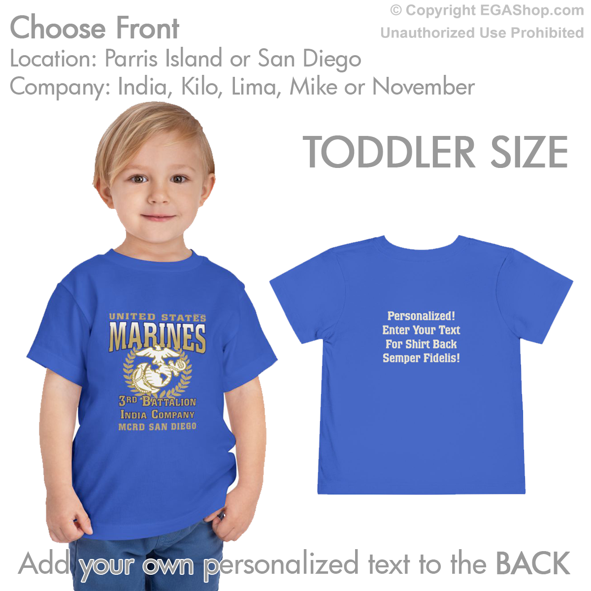 3rd Btn Choose Company & Personalized Back (TODDLER T-Shirt)