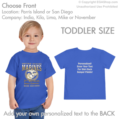 3rd Btn Choose Company & Personalized Back (TODDLER T-Shirt)