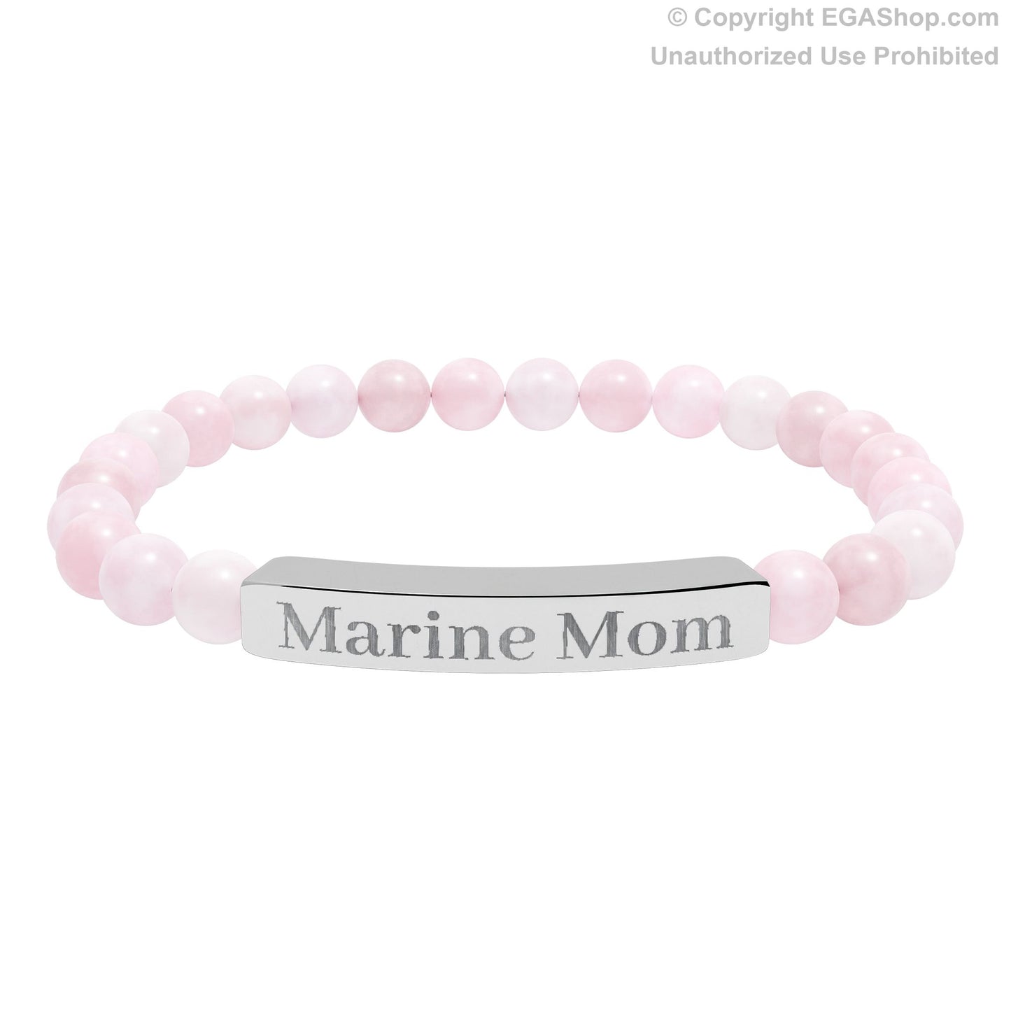 Marine Mom Natural Stone Bead Bracelet
