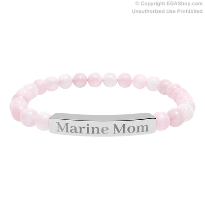 Marine Mom Natural Stone Bead Bracelet