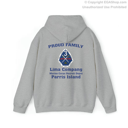 Hoodie: Lima Co. MCRD Parris Island (3rd Battalion Crest on BACK)
