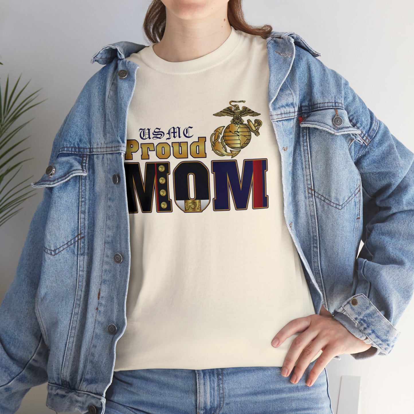 T-Shirt: Dress Blue Proud Mom (Your Choice of Colors)