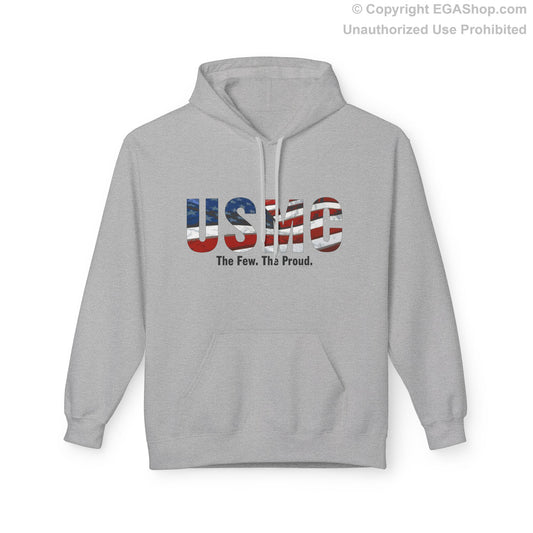 Hoodie: Midweight Softstyle USMC & US Flag