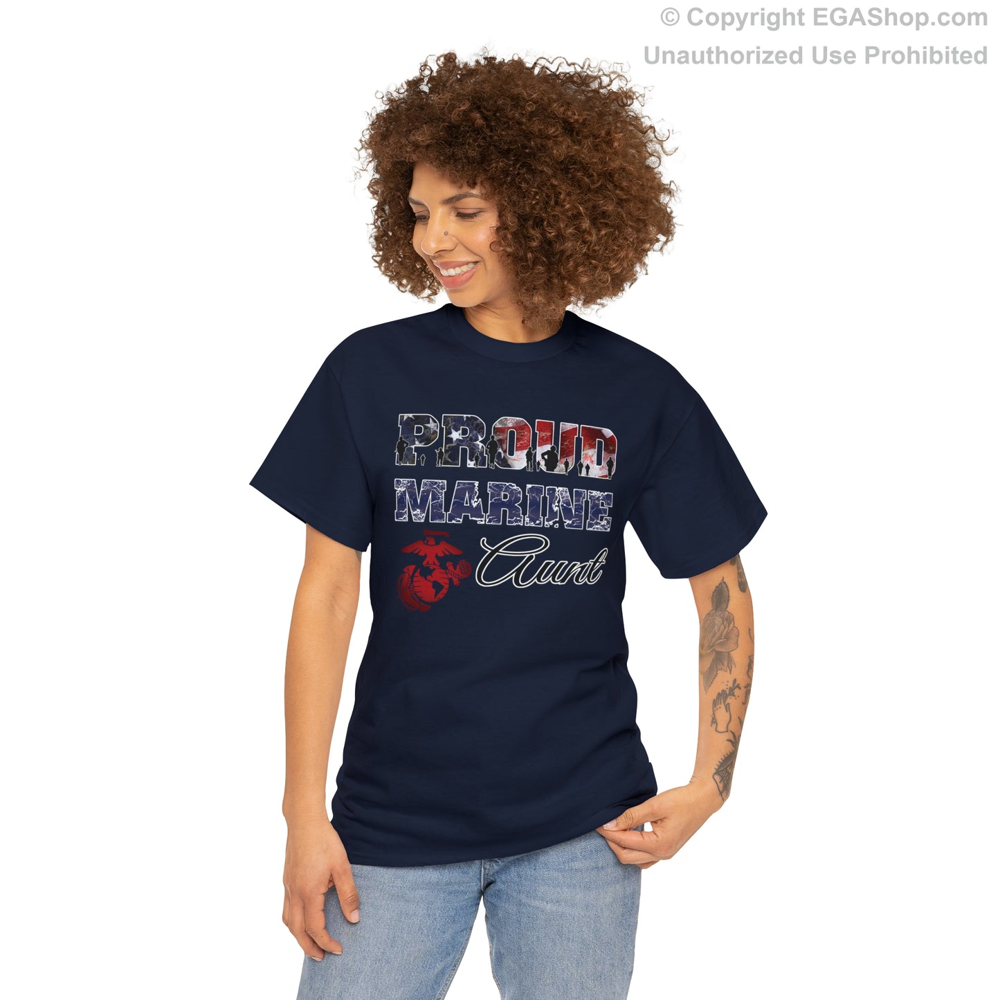 T-Shirt Proud Marine Aunt (Your Choice of Colors)