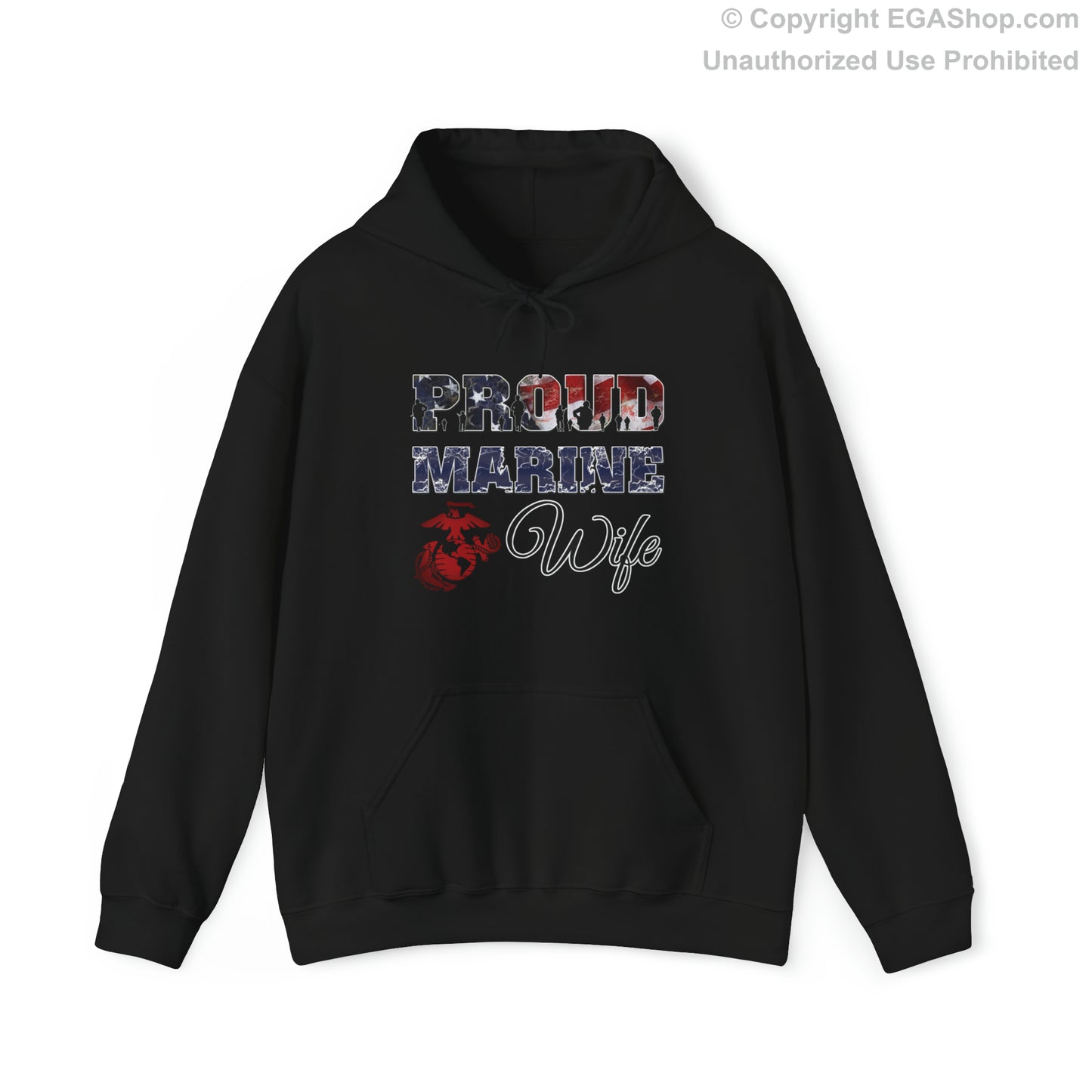 Hoodie Proud Marine Wife (Your Choice of Colors)