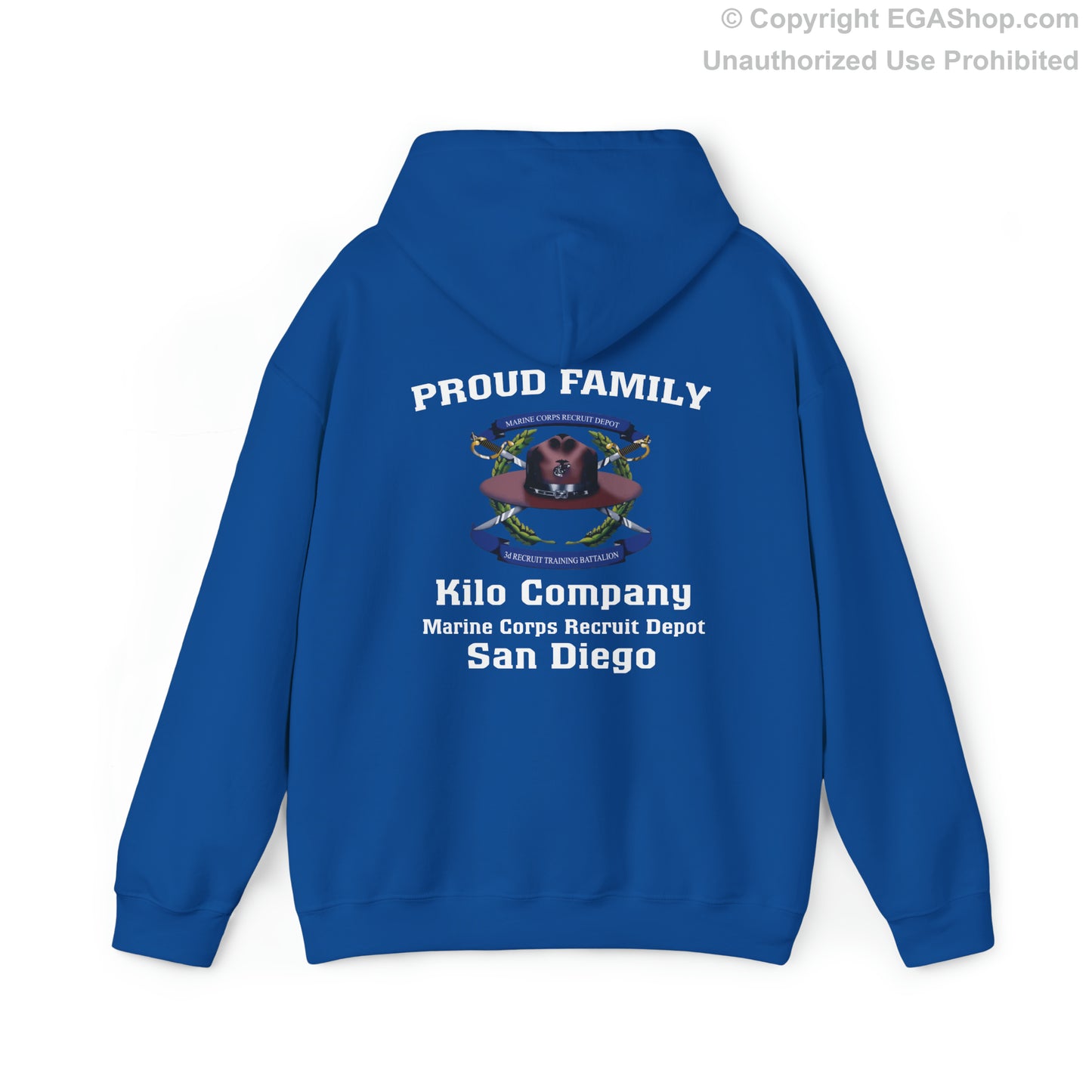 Hoodie: Kilo Co. MCRD San Diego (3rd Battalion Crest on BACK)