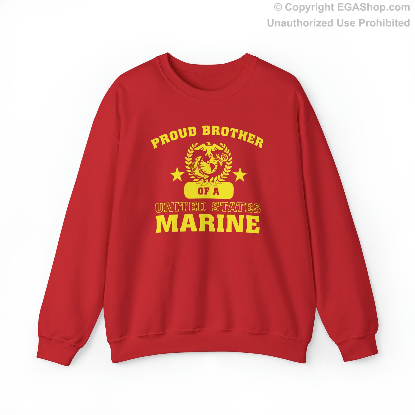 Sweatshirt: Proud Brother of a Marine (Varsity Style, Color Choices)