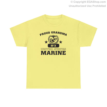 T-Shirt: Proud Grandma of a Marine (Varsity Style, Color Choices)