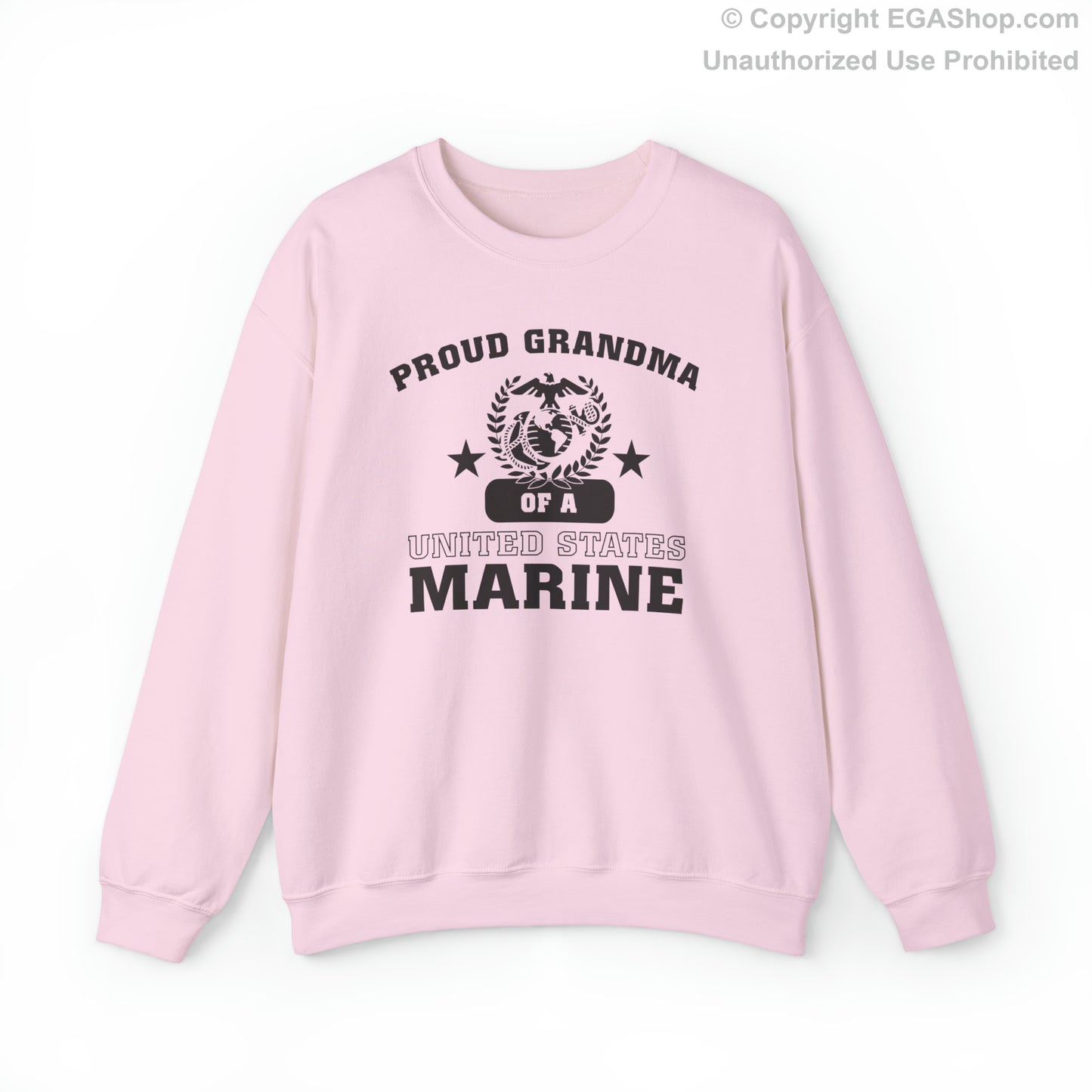 Sweatshirt: Proud Grandma of a Marine (Varsity Style, Color Choices)