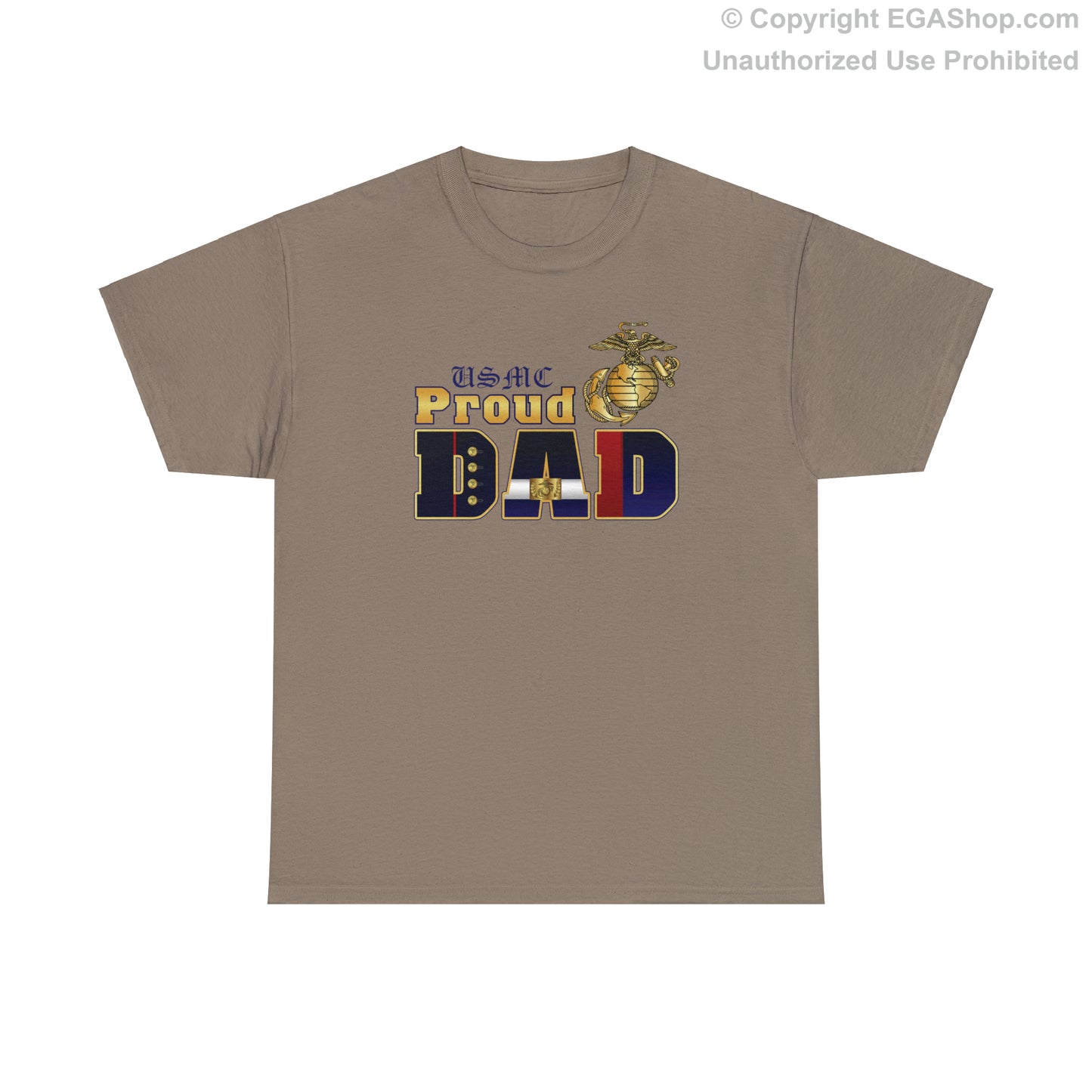 T-Shirt: Dress Blue Proud Dad (Your Choice of Colors)