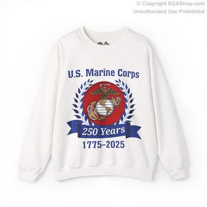 U.S. Marine Corps 250 Years Sweatshirt, Unisex Pullover, Commemorative Apparel