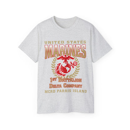 T-Shirt: Delta Co. MCRD Parris Island (EGA + Back Proud Family)