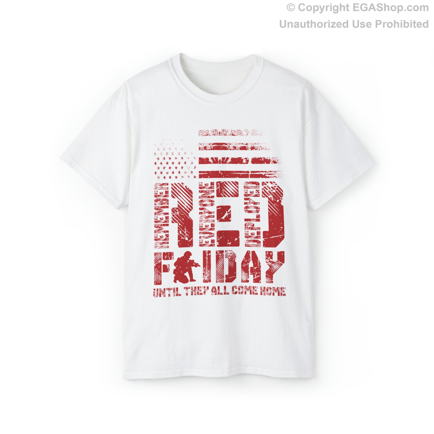 T-Shirt, Unisex: Red Friday with Kneeling Service Member