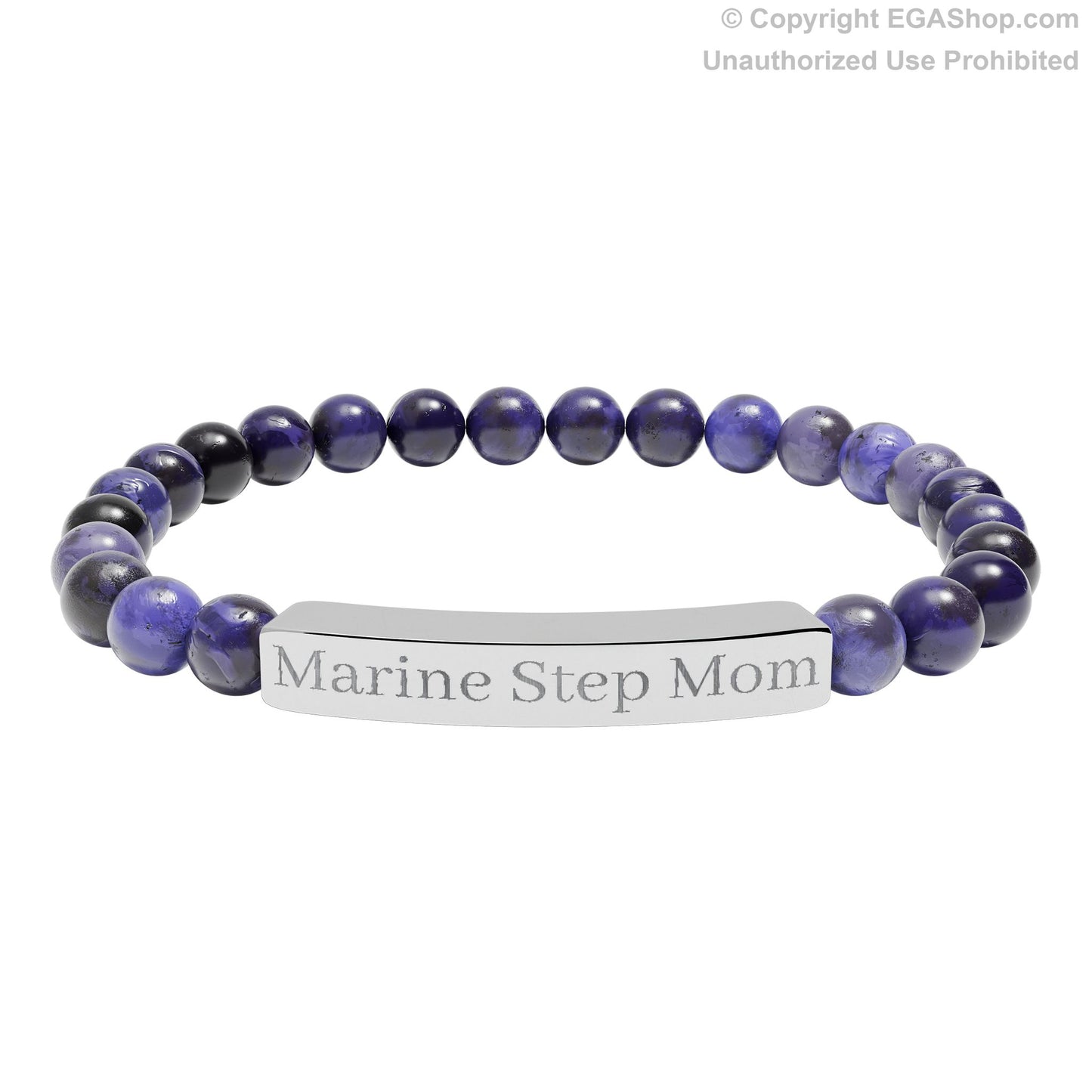 Marine Step Mom Natural Stone Bead Bracelet