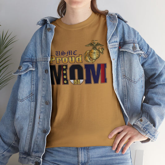 T-Shirt: Dress Blue Proud Mom (Your Choice of Colors)