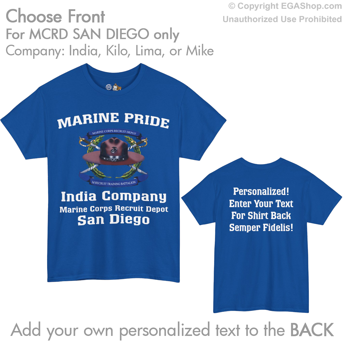 3rd Btn San Diego CREST Choose Company & Personalized Back (T-Shirt)