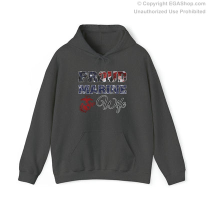 Hoodie Proud Marine Wife (Your Choice of Colors)