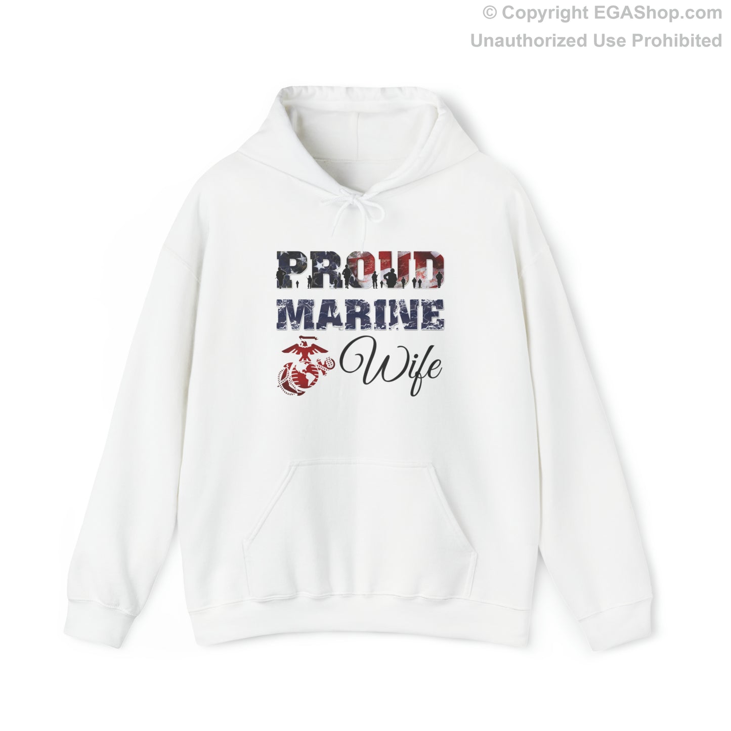 Hoodie Proud Marine Wife (Your Choice of Colors)