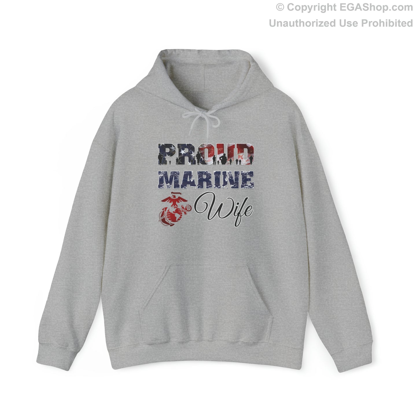 Hoodie Proud Marine Wife (Your Choice of Colors)