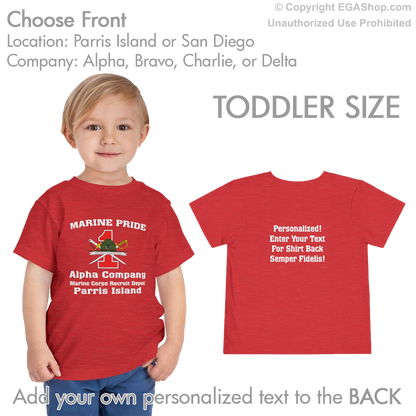 1st Btn CREST Choose Company & Personalized Back (TODDLER T-Shirt)