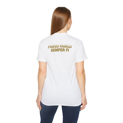 T-Shirt: Alpha Co. MCRD Parris Island (EGA + Back Proud Family)