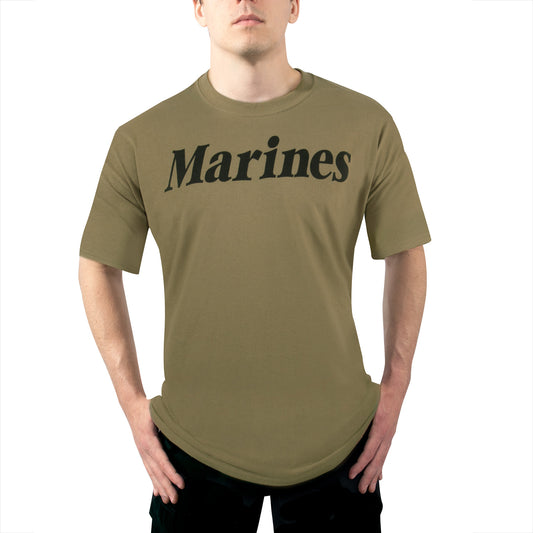 T-Shirt: Marines on Coyote Brown